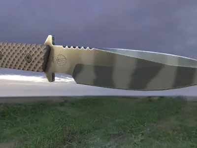 Combat knife Low-poly 3D model 16