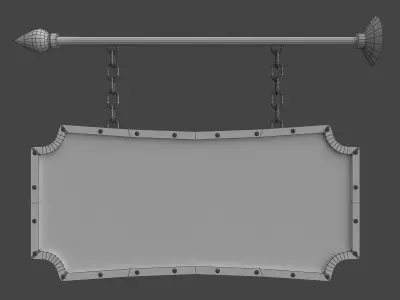 hanging sign 3D model