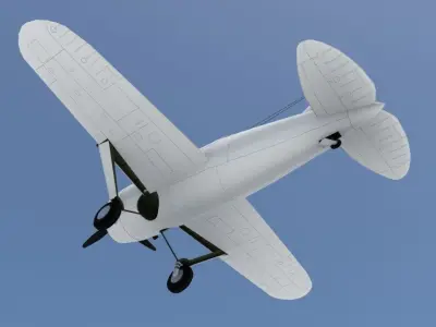 Brewster F2A Buffalo Static Low Poly Warbird Low-poly 3D model