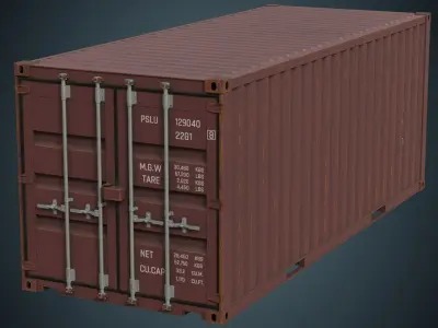 Cargo Container 4B Low-poly 3D model