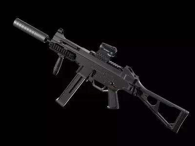 Tactical SMG Heckler and Koch UMP 45 ACP Low-poly 3D model