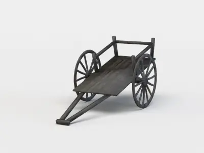 Hay wagon Low-poly 3D model purchase