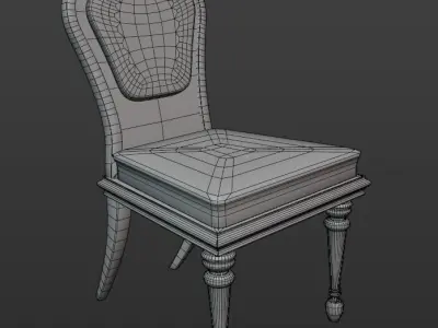 Victorian chair Low-poly 3D model
