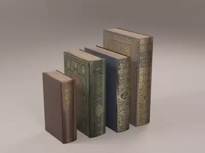 Old Book Pack Low-poly 3D model