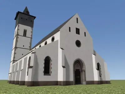 German Old Church Low-poly 3D model