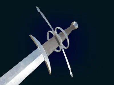 Medieval Realictic Two-Handed Great Sword Middle-poly Game ready 3D model