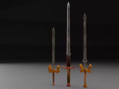 Stylized Low Poly Sword Set Low-poly 3D model