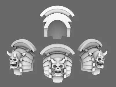 Cyber Samurai Destroyer V4 Bushi Shoulder Pads Type D 3D print model