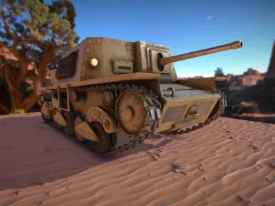 Italian Tank Semovente Low-poly 3D model