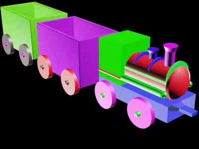 KIDS CARTOON TRAIN Low-poly 3D model