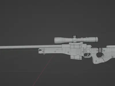 Low poly AWM Sniper Gun Low-poly 3D model