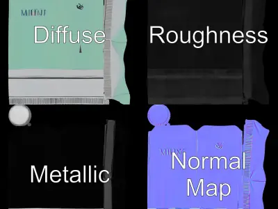 Mint Colored Tube Model Pack for Rendering and Games Low-poly 3D model