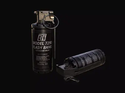 CTS model 7290 Flash Bang Grenade Low-poly 3D model