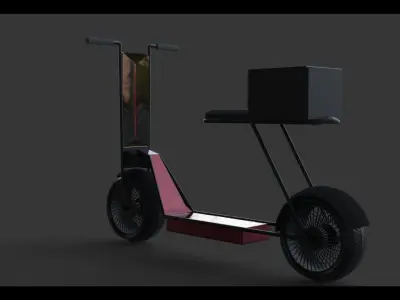 Delivery Scooter Low-poly 3D model