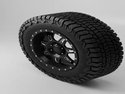Off Road Tire and Rim 3D Model  3D model