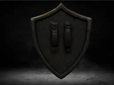 Medieval Cursed Shield Low-poly 3D Model Low-poly 3D model