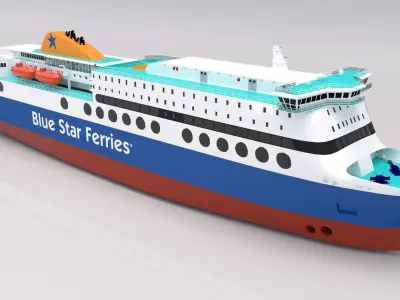 Blue Star 1 Low-poly 3D model