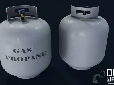 Propane Tank - PBR Game Ready Low-poly 3D model