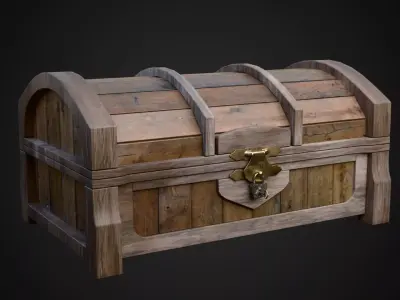 Treasure Chest Low-poly 3D model 6