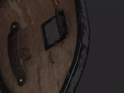 Classic Damaged Aged Medieval Shield  3D model