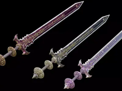 Sword001  Premium Medieval Sword 3D Model with LODs Low-poly 3D model