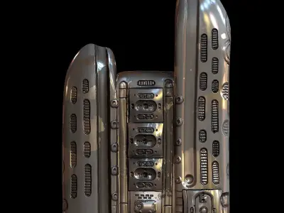 sci fi building 3d model scifi Low-poly Low-poly 3D model  Low-poly 3D model