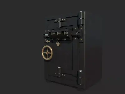 Antique furniture safe 3D model