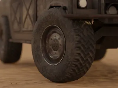 Humvee jeep in desert Low-poly 3D model purchase