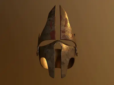 Helmet spartan Low-poly 3D model