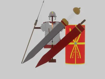 Acient Roman Armor Set Low-poly 3D model
