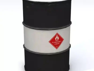Flammable 55 Gallon Drum Free 3D model