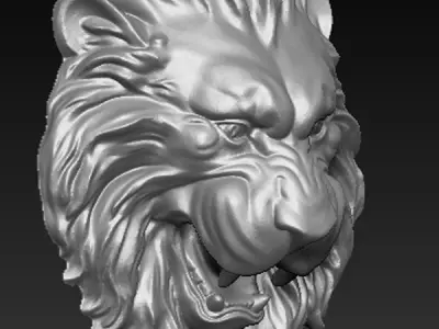 Lion Relief 2   3D model 3D print model