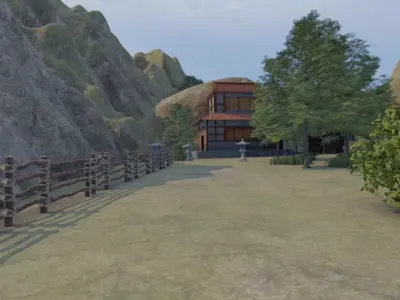 Mountain Village Landscape 3D model buy