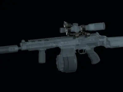 Super Precision scope mount with TRIJICON RMR red dot sight Low-poly 3D model