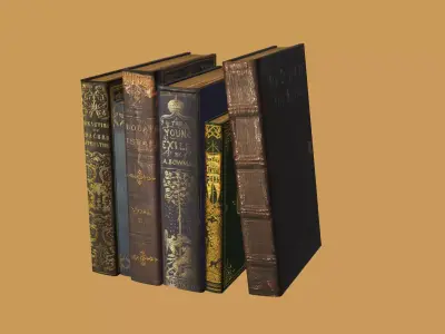 Old Books set Low-poly 3D model purchase