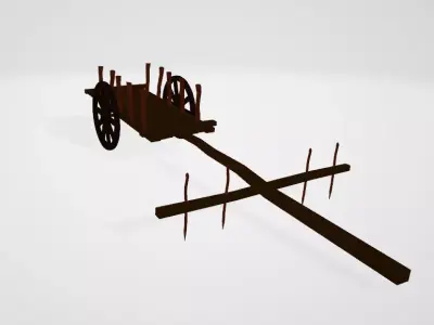 Cart for livestock animals Low-poly 3D model