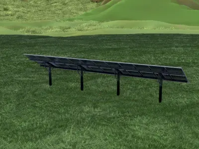 Agri-Photovoltaic Solar Panel 120 degrees 16m Low-poly 3D model