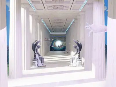 Underwater scene - ancient ruins 3D model