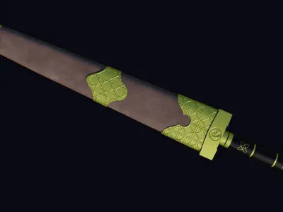 Fantasy Sword 3 PBR Unity UE Arnold V-Ray Textures Included  Low-poly 3D model