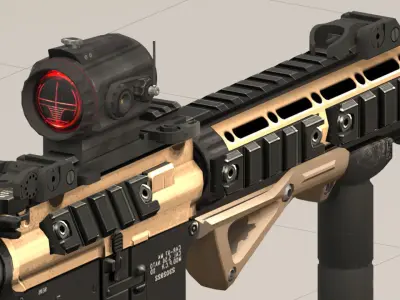 Rifle model AR15 Low-poly 3D model