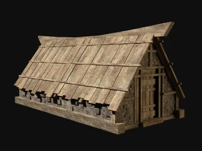 VIKING NORDIC NORSEMAN MEDIEVAL FANTASY HOUSE COTTAGE COLLECTION Free low-poly 3D model