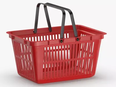 Plastic Shopping Crate 02 Red 3D model