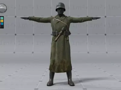 PBR 3D model - German ww2 soldier 3D model
