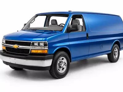Chevrolet G Series Van Low Poly Classic Cargo Vehicle Model Low-poly 3D model