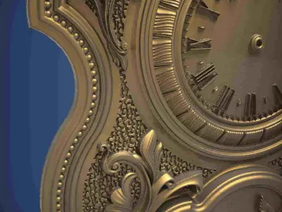 Carved clock for 3D printing and CNC 3D print model 20