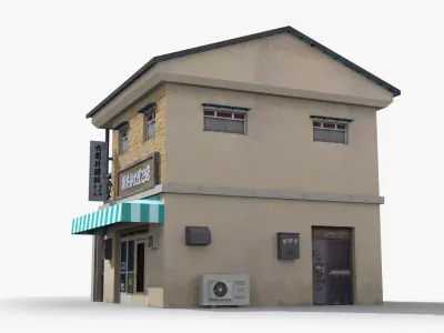 Japanese House x7 Low-poly 3D model