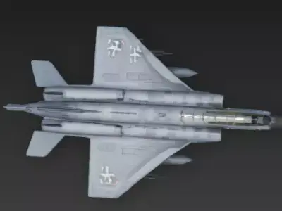 Twin Engine F4 Fighter Jet 3D Model Heavy Interceptor Low-poly 3D model