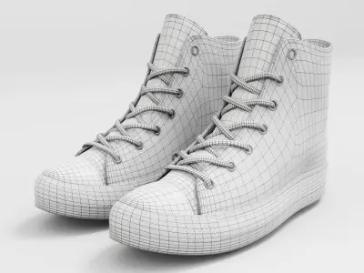 Converse All Star Style Unisex - Shoe Green PBR Low-poly 3D model