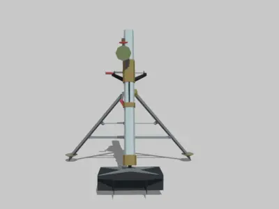 Ordnance ML 3-inch mortar Low-poly 3D model
