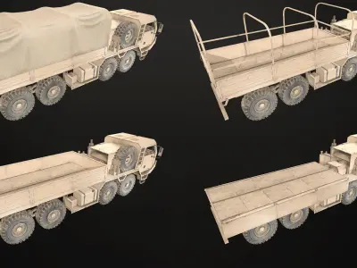 Heavy Military Truck V1 - Cargo Low-poly 3D model